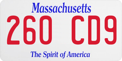 MA license plate 260CD9