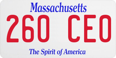 MA license plate 260CE0