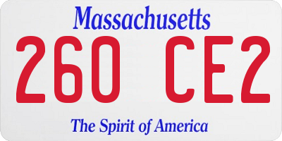 MA license plate 260CE2