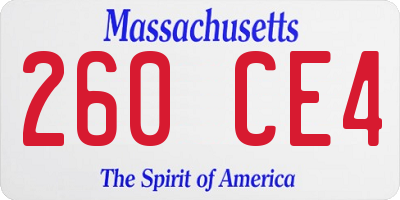 MA license plate 260CE4