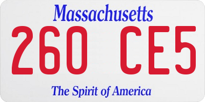 MA license plate 260CE5