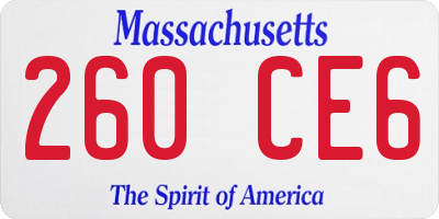 MA license plate 260CE6