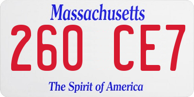 MA license plate 260CE7