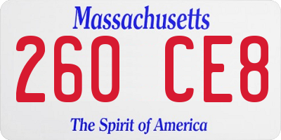 MA license plate 260CE8