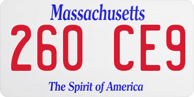 MA license plate 260CE9