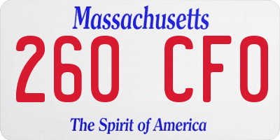 MA license plate 260CF0