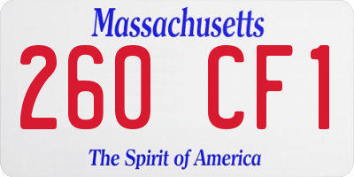 MA license plate 260CF1