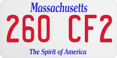 MA license plate 260CF2