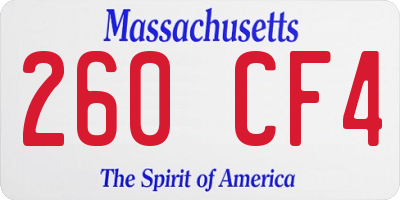 MA license plate 260CF4