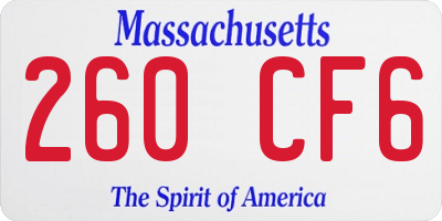 MA license plate 260CF6