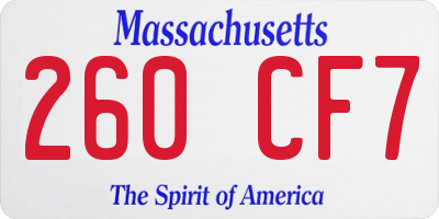 MA license plate 260CF7