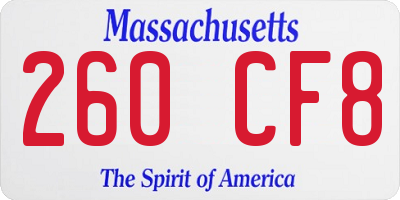 MA license plate 260CF8