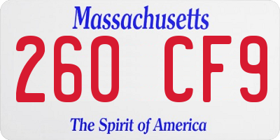 MA license plate 260CF9