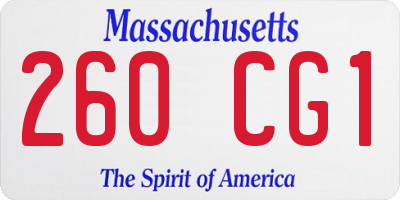 MA license plate 260CG1