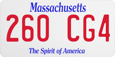 MA license plate 260CG4