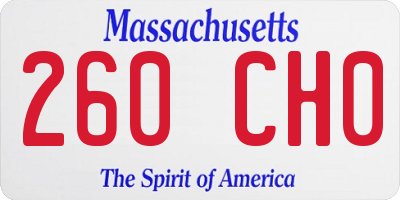 MA license plate 260CH0