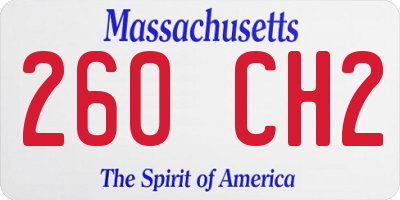 MA license plate 260CH2