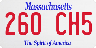 MA license plate 260CH5