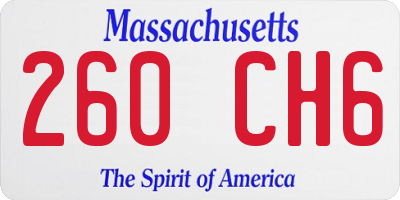 MA license plate 260CH6