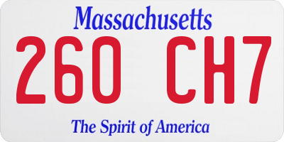 MA license plate 260CH7