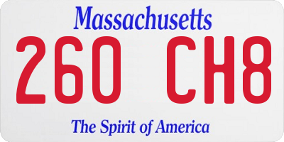 MA license plate 260CH8