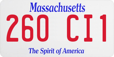 MA license plate 260CI1