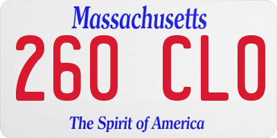 MA license plate 260CL0