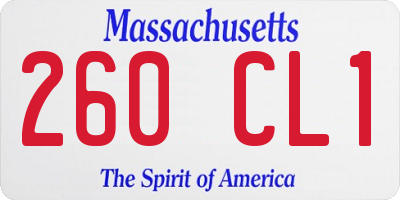 MA license plate 260CL1