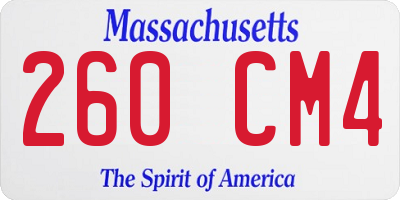 MA license plate 260CM4