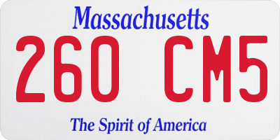 MA license plate 260CM5