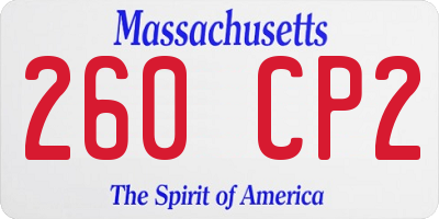 MA license plate 260CP2
