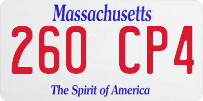 MA license plate 260CP4