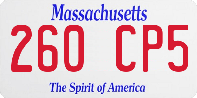 MA license plate 260CP5