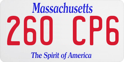 MA license plate 260CP6