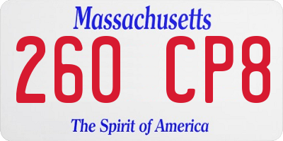MA license plate 260CP8