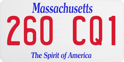 MA license plate 260CQ1