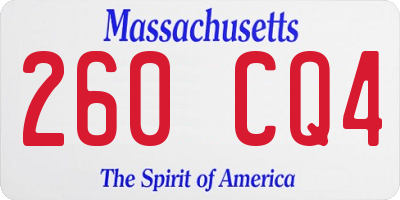 MA license plate 260CQ4
