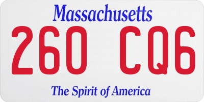 MA license plate 260CQ6