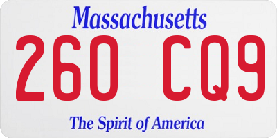 MA license plate 260CQ9