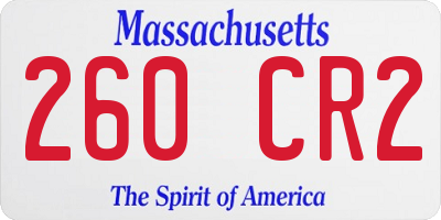 MA license plate 260CR2