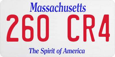 MA license plate 260CR4