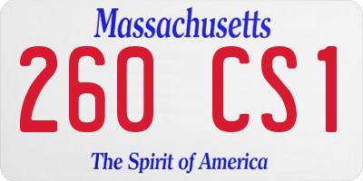 MA license plate 260CS1