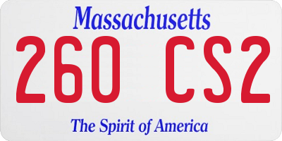 MA license plate 260CS2