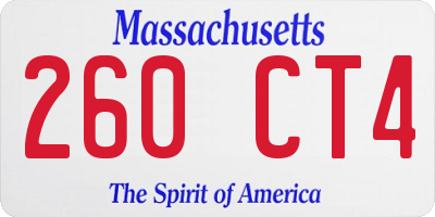 MA license plate 260CT4