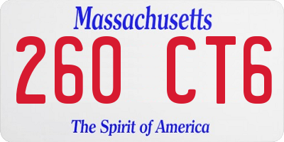MA license plate 260CT6
