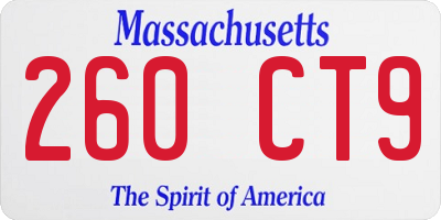 MA license plate 260CT9