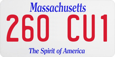 MA license plate 260CU1