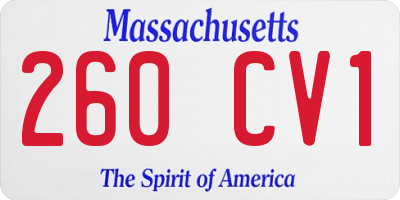MA license plate 260CV1