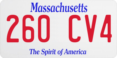 MA license plate 260CV4