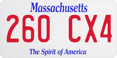 MA license plate 260CX4
